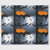 Spooky Halloween Night Szene Geschenkpapier (Flach)