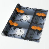 Spooky Halloween Night Szene Geschenkpapier (Ungerollt)