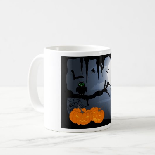 Spooky Halloween Night Szene Kaffeetasse (Vorderseite Links)