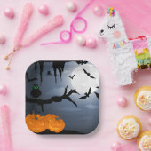 Spooky Halloween Night Szene Pappteller (Party)