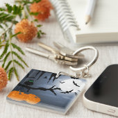 Spooky Halloween Night Szene Schlüsselanhänger (Vorderseite rechts)