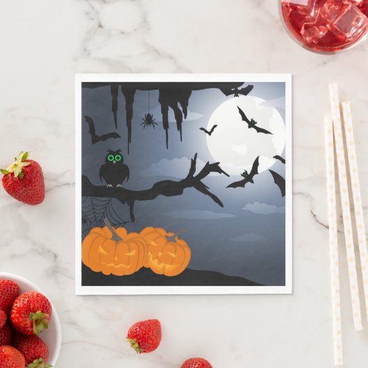 Spooky Halloween Night Szene Serviette (Beispiel)