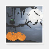 Spooky Halloween Night Szene Serviette (Vorderseite)