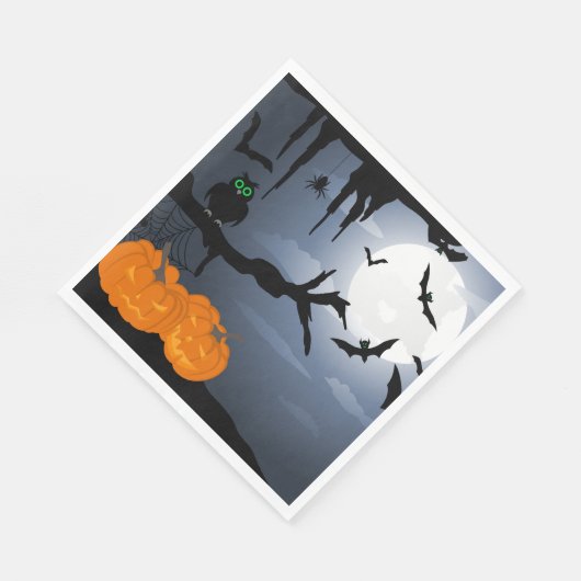 Spooky Halloween Night Szene Serviette (Ecke)