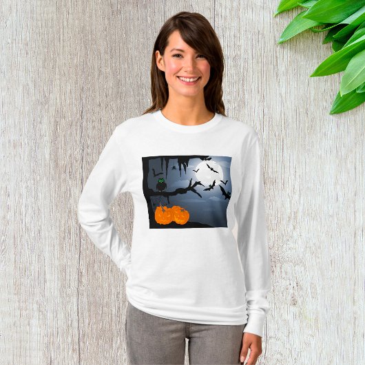 Spooky Halloween Night Szene T-Shirt