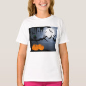 Spooky Halloween Night Szene T-Shirt (Vorderseite)
