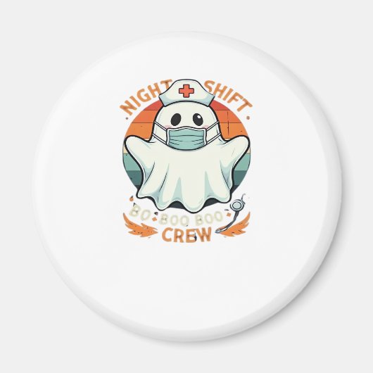 Spooky Halloween Nurse Funny Ghost Costume Boo Boo Magnet (Vorne)