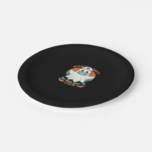 Spooky Halloween Nurse Funny Ghost Costume Boo Boo Pappteller (Schrägansicht)