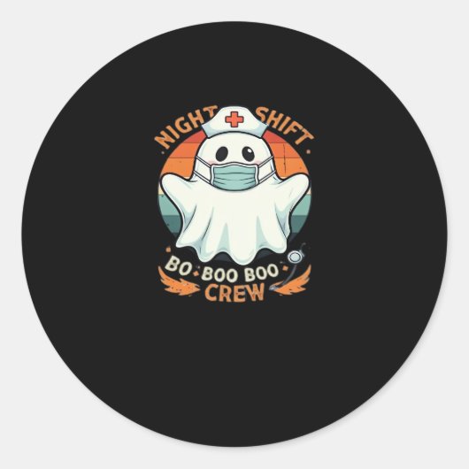 Spooky Halloween Nurse Funny Ghost Costume Boo Boo Runder Aufkleber (Vorderseite)