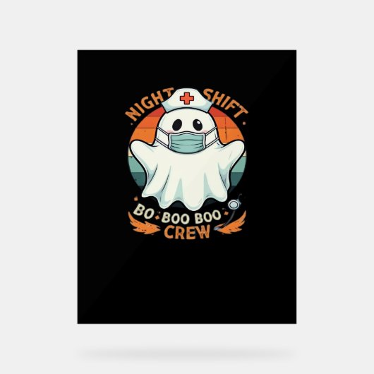 Spooky Halloween Nurse Funny Ghost Kostüm Boo Boo Acrylschild (Vorderseite)