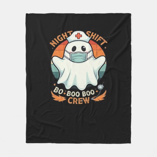 Spooky Halloween Nurse Funny Ghost Kostüm Boo Boo Fleecedecke (Vorderseite)