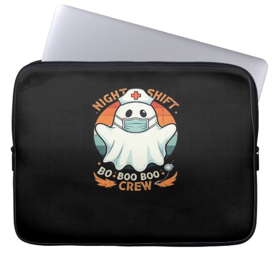Spooky Halloween Nurse Funny Ghost Kostüm Boo Boo Laptopschutzhülle (Vorderseite)