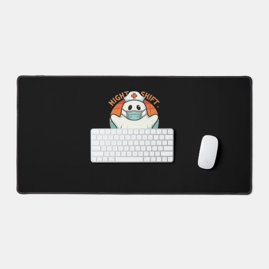 Spooky Halloween Nurse Funny Ghost Kostüm Boo Boo Schreibtischunterlage (Tastatur & Maus)