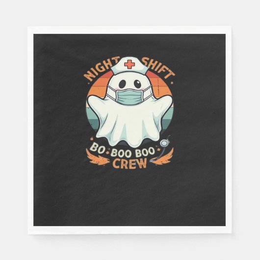 Spooky Halloween Nurse Funny Ghost Kostüm Boo Boo Serviette (Vorderseite)