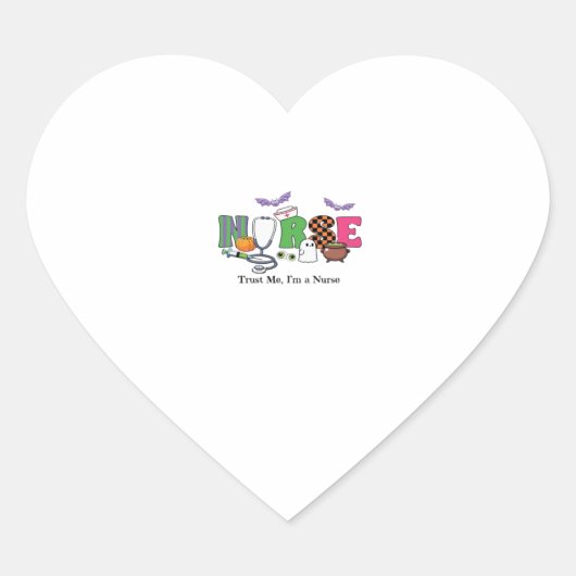 Spooky Halloween Nursing gift - Trust Me I A Nurse Herz-Aufkleber (Vorderseite)