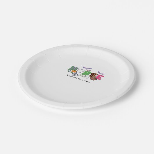 Spooky Halloween Nursing gift - Trust Me I A Nurse Pappteller (Schrägansicht)