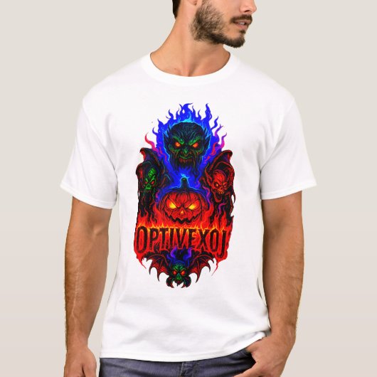 Spooky Halloween OPTIVEXOJ Monster Mash-Up-T - Shi T-Shirt (Vorderseite)