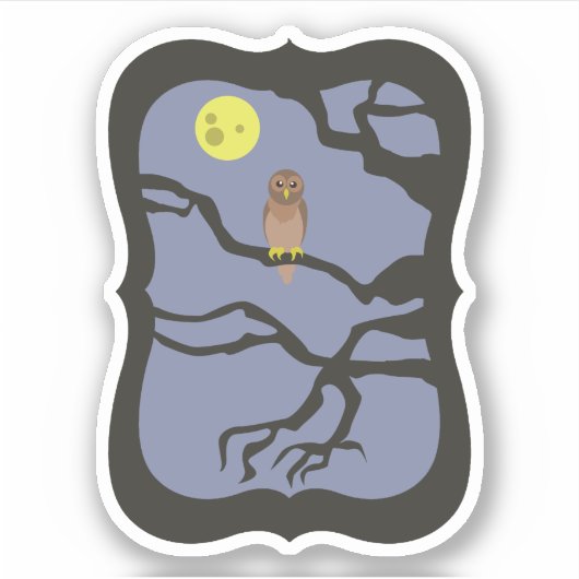 Spooky Halloween Owl Aufkleber (Vorderseite)