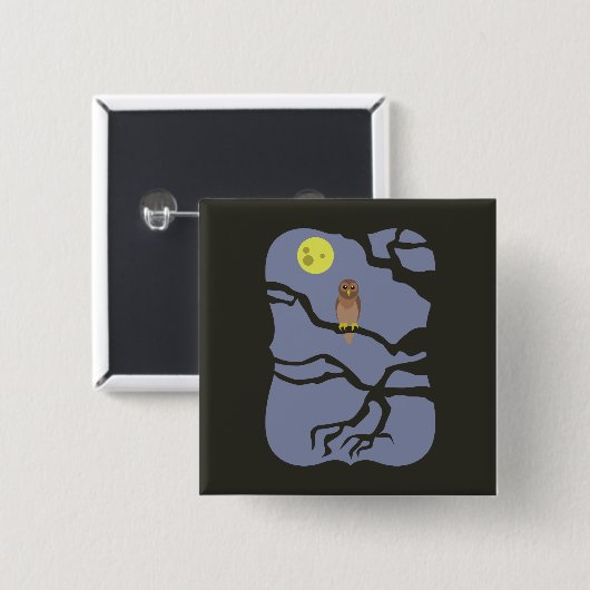 Spooky Halloween Owl Button (Vorne & Hinten)