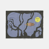 Spooky Halloween Owl Fleecedecke (Vorderseite (Horizontal))