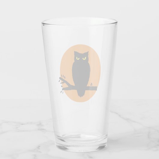 Spooky Halloween Owl Glas (Rückseite)