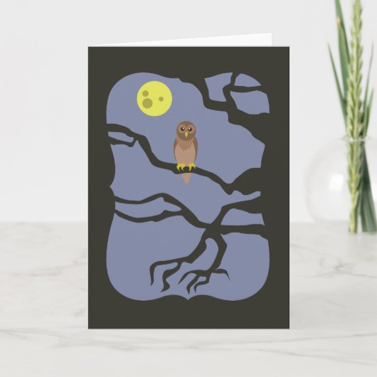 Spooky Halloween Owl Karte (Vorderseite)