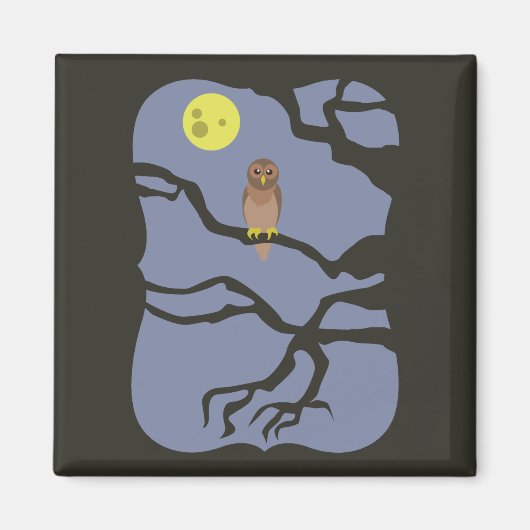 Spooky Halloween Owl Magnet (Vorne)