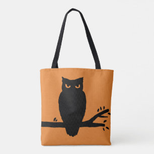 Spooky Halloween Owl Orange und Black Tasche
