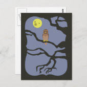 Spooky Halloween Owl Postkarte (Vorne/Hinten)