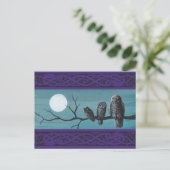 Spooky Halloween Owls Postkarte (Stehend Vorderseite)