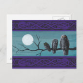 Spooky Halloween Owls Postkarte (Vorne/Hinten)
