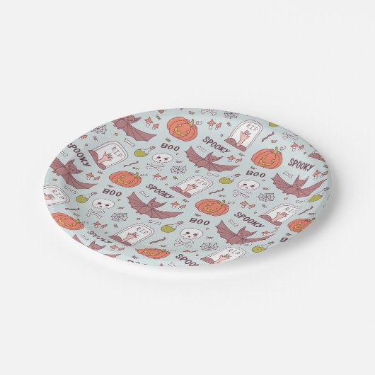 Spooky Halloween Pappteller (Schrägansicht)