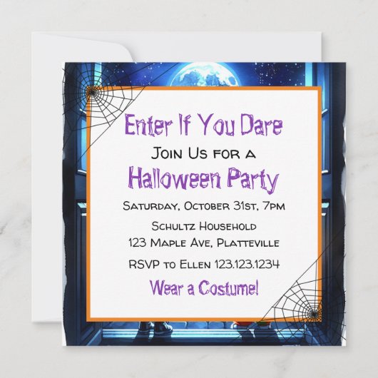 Spooky-Halloween-Party Einladung (Rückseite)