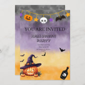 Spooky Halloween-Party Einladung (Vorne/Hinten)