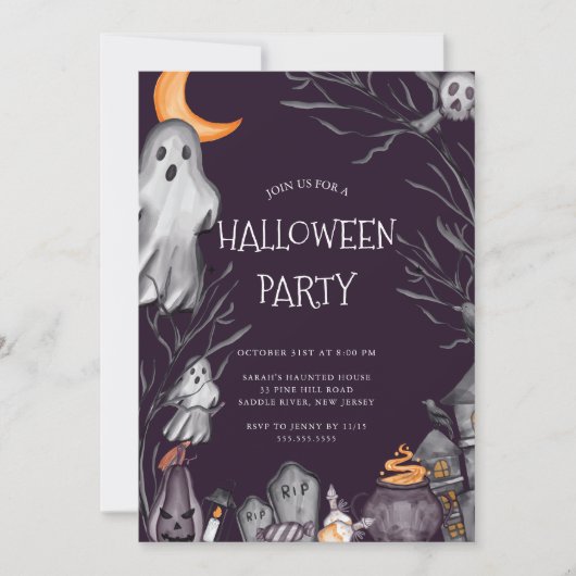 Spooky Halloween-Party Einladung (Vorderseite)