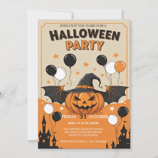 Spooky Halloween-Party Einladung (Vorderseite)
