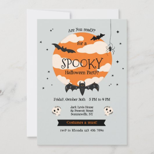 Spooky-Halloween-Party Einladung (Vorderseite)