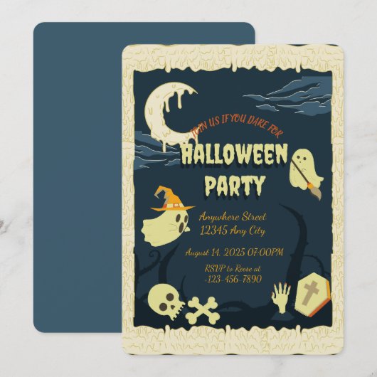 Spooky Halloween-Party Einladung (Vorne/Hinten)