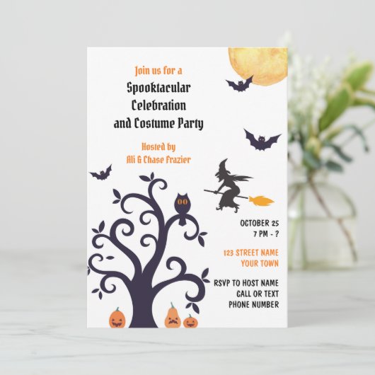 Spooky Halloween-Party Einladung (Stehend Vorderseite)