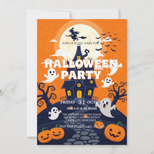 Spooky Halloween-Party Einladung (Vorderseite)