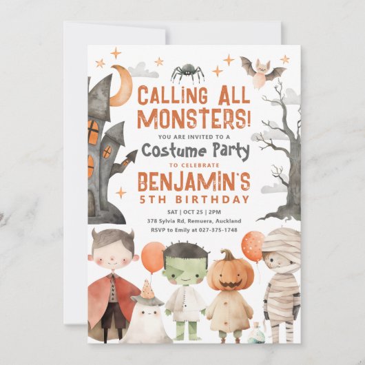 Spooky Halloween Party Einladung (Vorderseite)