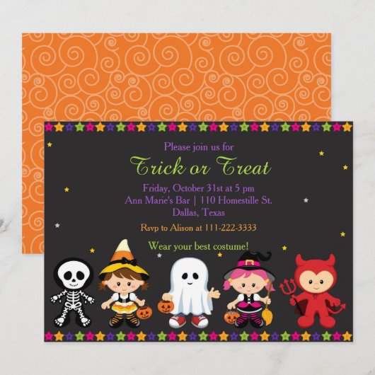 Spooky-Halloween-Party Einladung (Vorne/Hinten)