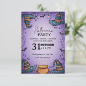 Spooky Halloween-Party Einladung - bearbeitbar (Stehend Vorderseite)