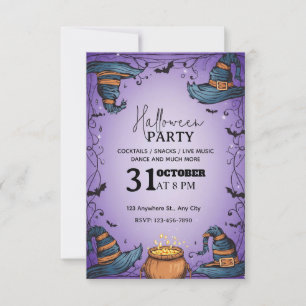 Spooky Halloween-Party Einladung - bearbeitbar