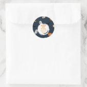 Spooky Halloween-Party Einladung Blau Runder Aufkleber (Tasche)