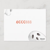 Spooky Halloween-Party Einladung Ghost Pumpkin Postkarte (Rückseite)