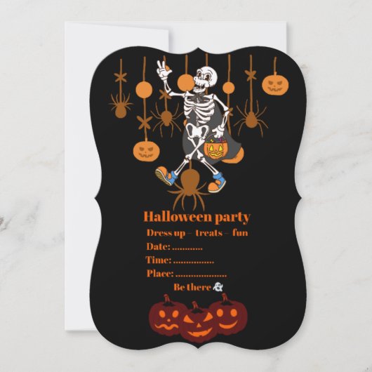 Spooky Halloween-Party Einladung - Niedlich und Be (Vorderseite)