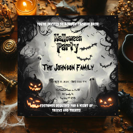 Spooky Halloween-Party - Geister und Pumpkins Einladung