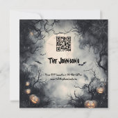 Spooky Halloween-Party - Geister und Pumpkins Einladung (Rückseite)