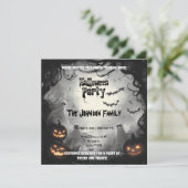 Spooky Halloween-Party - Geister und Pumpkins Einladung (Stehend Vorderseite)